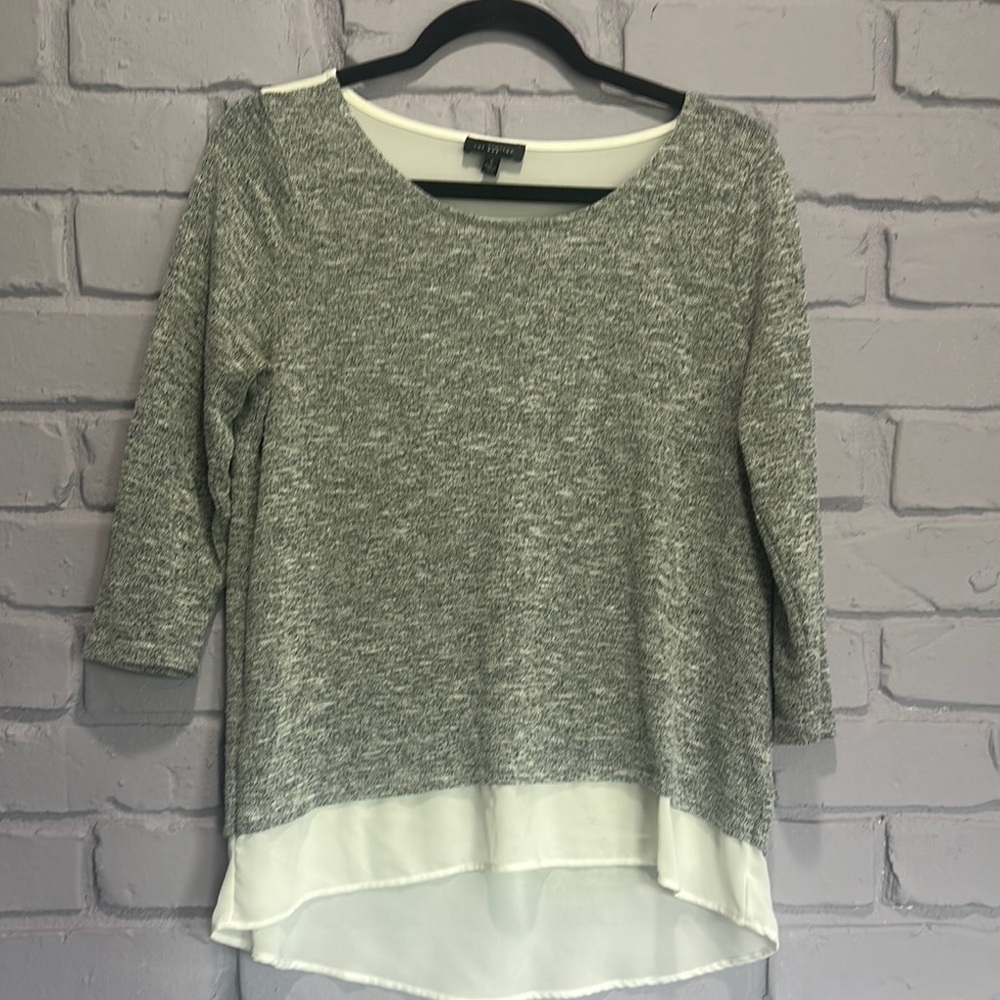 The Limited Gray and White Top size S